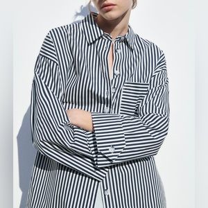 ZARA- STRIPED POPLIN SHIRT